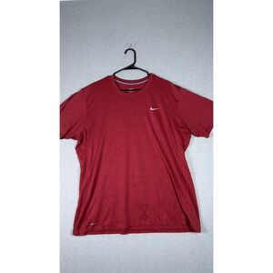 Nike Shirt Mens 2XL Red Dri-FIT Athletic Tee‎ Swoosh Logo XXL Performance